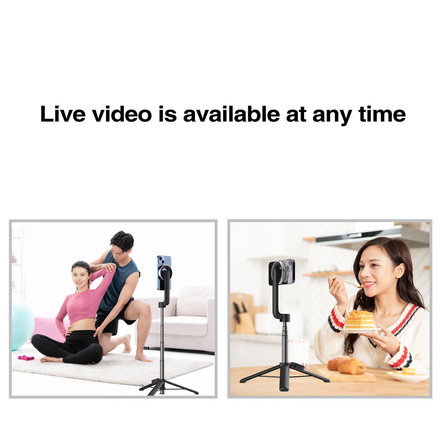Tragbares magnetisches Selfie-Stick-Stativ für Magsafe iPhone 14 13 12 Handheld Stabilizer Stange mit Fernbedienung für Samsung