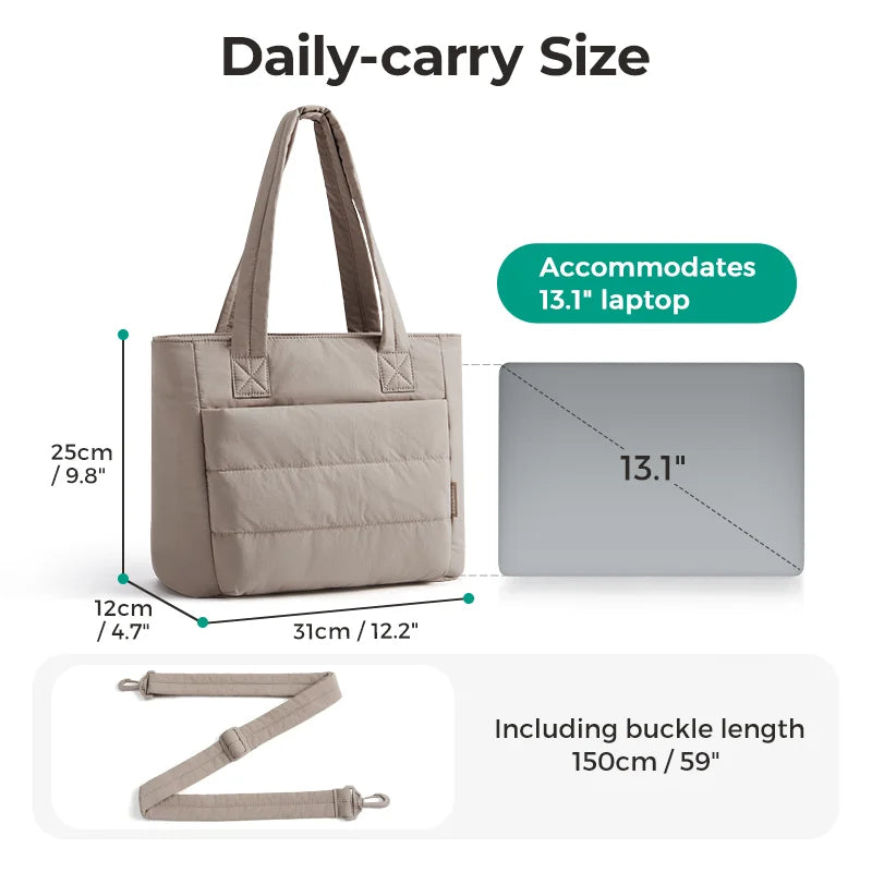 BAGSMART Damen Tragetasche Gepolsterte Einzelschultertasche Große Kapazität Studenten College Umhängetasche Lässige Outdoor-Handtasche