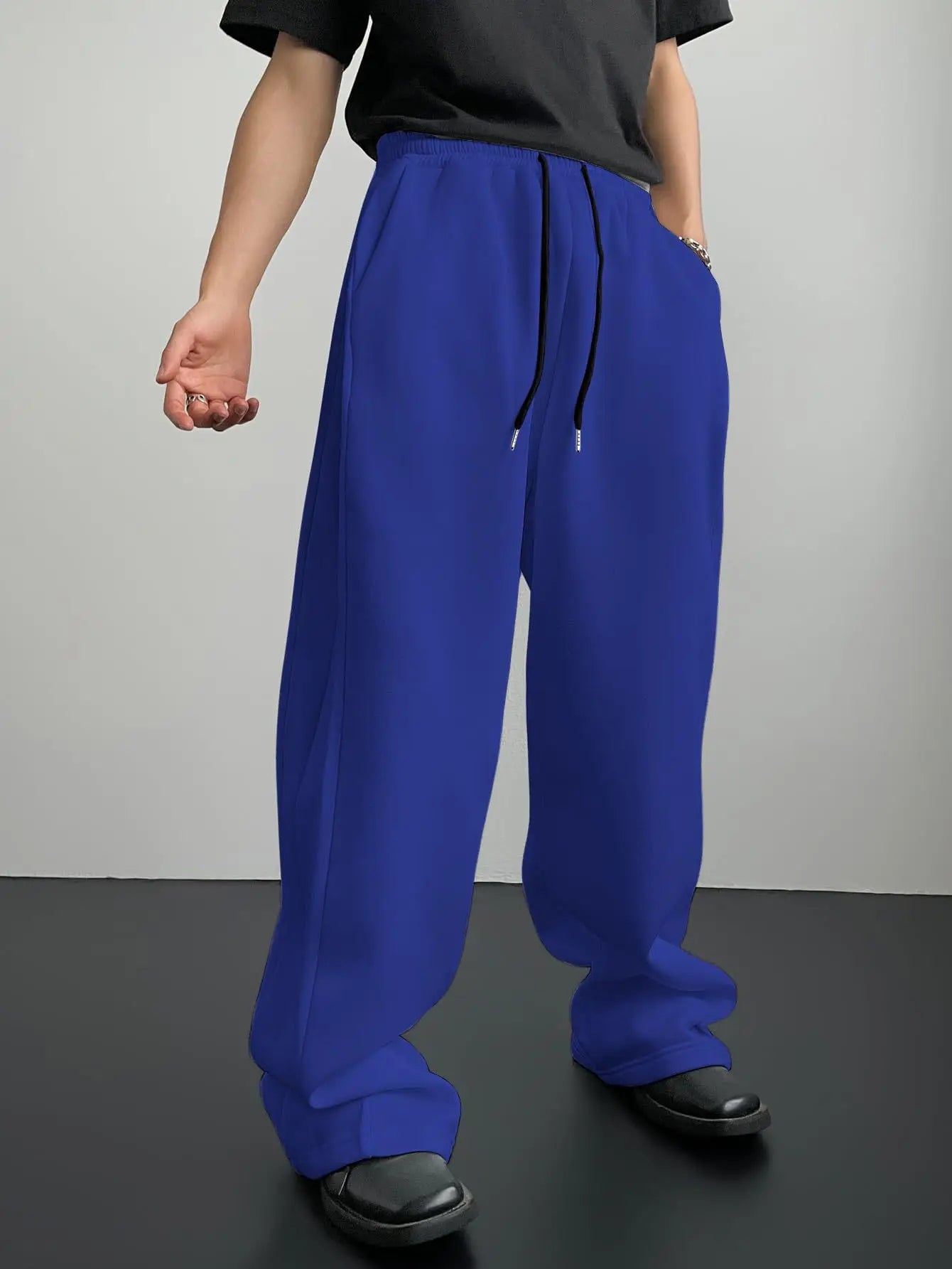 Pantalon de survêtement large Y2K Harajuku pour femmes, streetwear, ample, surdimensionné, gris, de sport, taille haute, avec cordon de serrage, décontracté