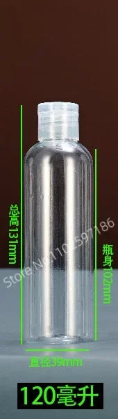 Lot de 30/50/100 flacons compressibles en plastique de 5 à 120 ml avec bouchon à clapet, en PET, pour lotion, shampoing, échantillons cosmétiques, flacons de voyage