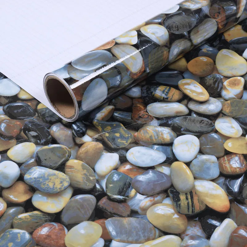 PVC Pebble Marble Wallpaper Bathroom Waterproof Tile Stickers Kitchen Countertop Windowsill Desktop Self-Adhesive Household Film