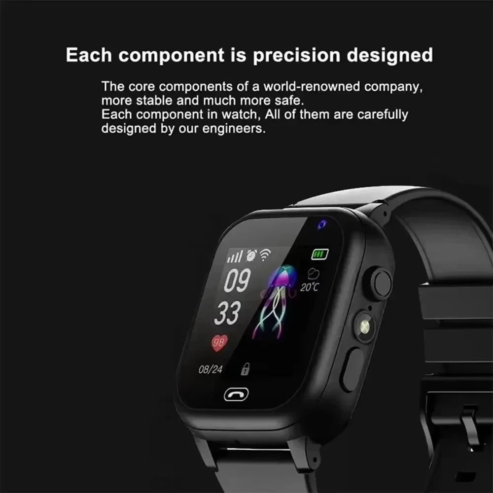 Montre intelligente pour enfants 5G GPS Localisation Appel vidéo Carte SIM SOS Caméra enfant Étanche Mise à niveau 2025 Pour garçons filles Ajouter des écouteurs