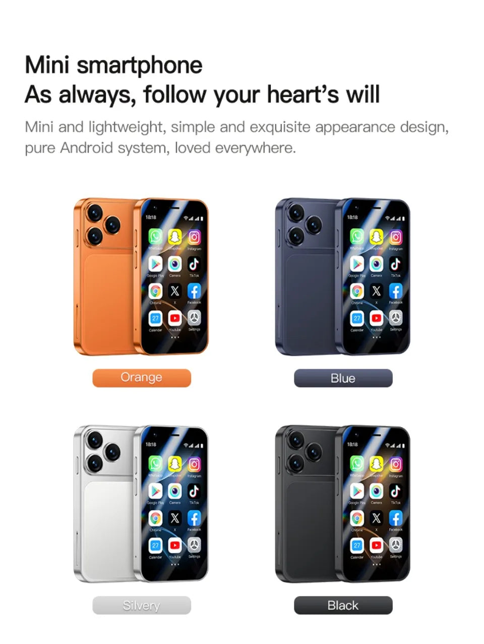 SOYES A17 Mini Android8.1 Smartphone 3.0 Zoll 2GB RAM 16GB ROM Dual SIM Standby Play Store 3G kleines Telefon