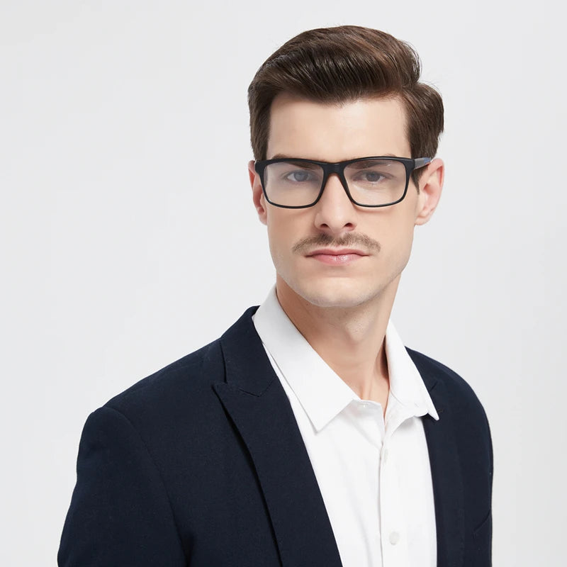 3-Pack Men's Blue Light Blocking Reading Glasses, Classic Square Frame Anti-Fatigue Computer Reader Eyeglasses