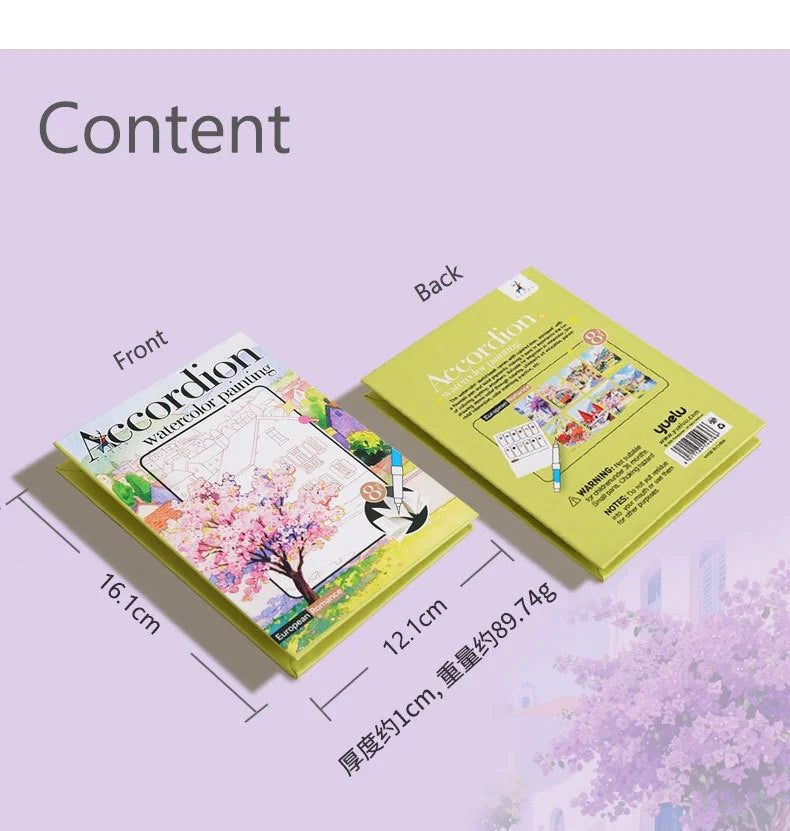Aquarell-Malbuch mit integrierter Palette, Pop-up-Papier und Farben – Geschenk für junge Künstler und Doodle-Liebhaber