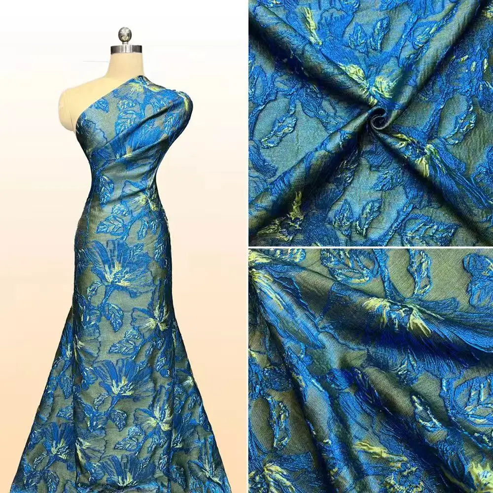Hochwertiger Jacquard-Spitzenstoff 5 Yards Französischer Brokatstoff