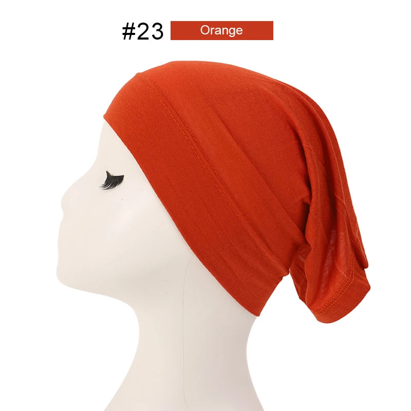 Bonnet Hijab Musulman Turban Foulard Coton Modal Voile Uni Casquette Sous Écharpe Musulmane Femme Foulard Turban Hijabs Chapeau Islamique