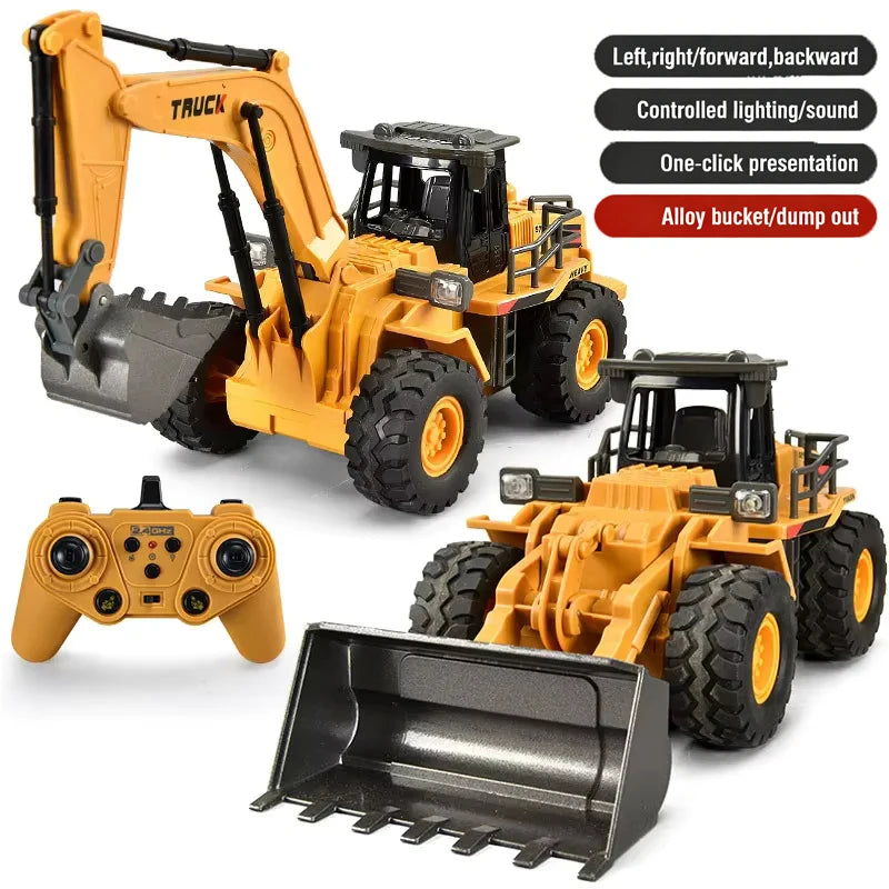 9CH Legierung Fernbedienung Bagger Planierraupe Muldenkipper Simulation Technik Fahrzeug Spielzeug RC Trucks Modell Kinder Spielzeug Geschenke
