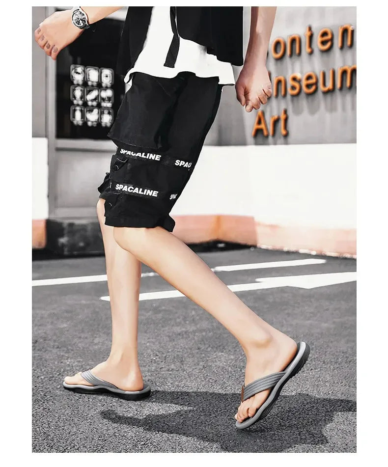 Hommes Pantoufles Été Tongs Marque Mode Extérieur Confortable Décontracté Claquettes Chaussures Plage Antidérapantes Hommes Sandales