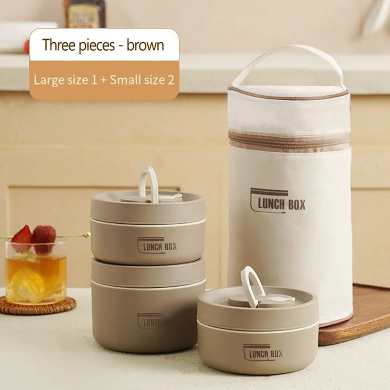 Thermische isolierte Bento-Brotdose und Tasche Thermos-Brotdose für warme Speisen Behälter Edelstahl Essenszubereitung luftdichter Behälter