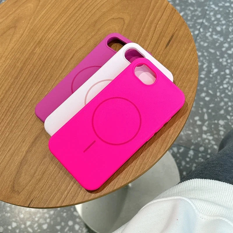 Coque Officielle en Silicone Liquide 16E Magsafe pour iPhone 16E SE4 2025 Magnétique Protection Souple Mat Antichoc Bonbon Housse