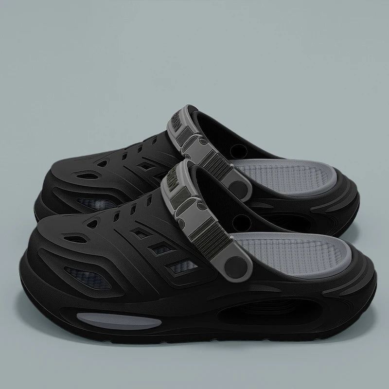Smile Höhlenschuhe für Herren und Damen mit herausnehmbaren Einlegesohlen Rutschfeste, gepolsterte, verdickte weiche Hausschuhe Modische atmungsaktive Sandalen