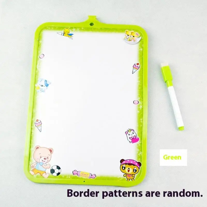 Tableau blanc pour enfants 26x19cm, effaçable à sec, cadre 4 couleurs, mini-tableau à dessin, petites ardoises à suspendre avec stylo