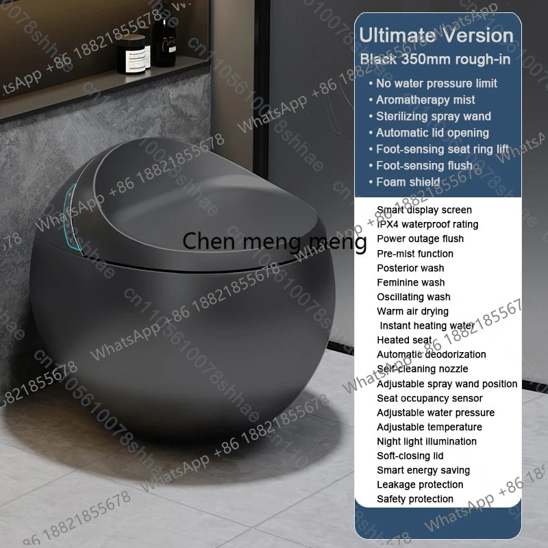D132 Smart Toilet Bidet with Auto Flush Heated Seat Warm Water Sprayer Deodorizer Air Dryer Remote Control Intelligent LED Displ
