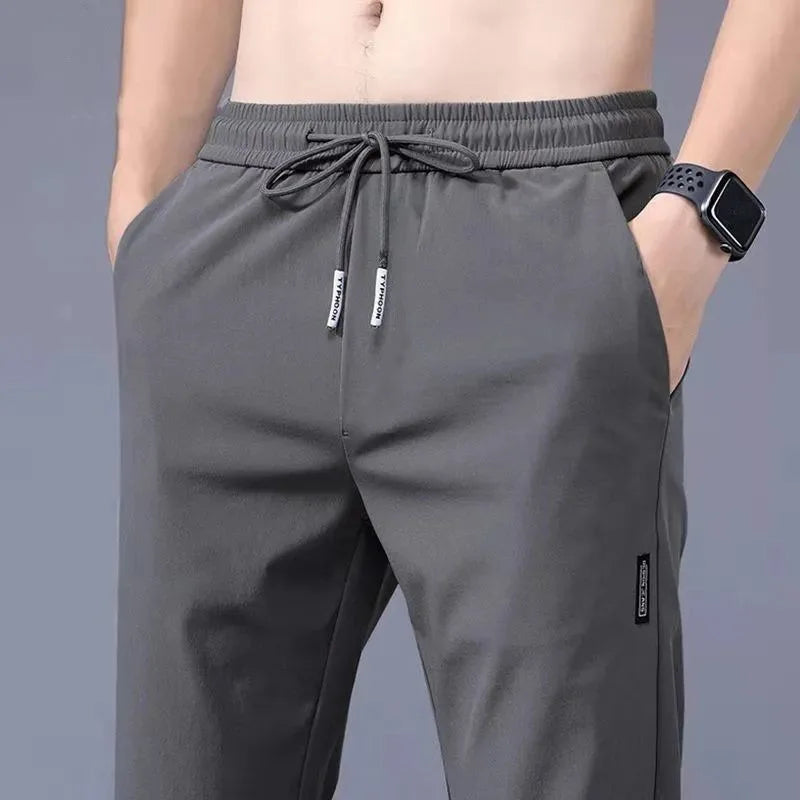 Sommer Herren Eisseide schnelltrocknende Freizeithose schmal geschnitten koreanische Version Eisseidehose Sporthose gerades Bein schnelltrocknend p