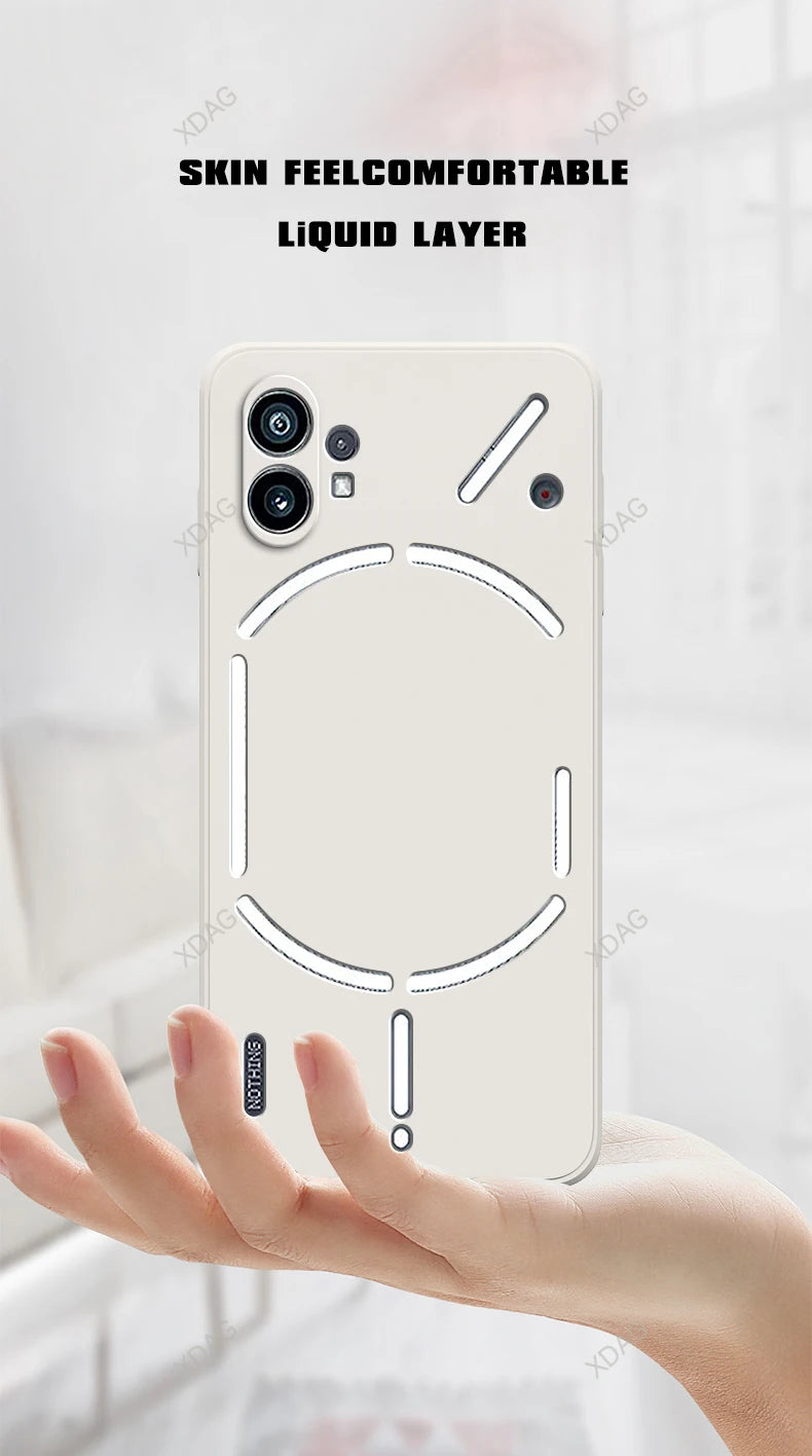 Coque de téléphone pour Nothing Phone (1) 1 One 5G A063 Housse de protection arrière en silicone liquide d'origine de haute qualité simple et tendance avec protection d'appareil photo