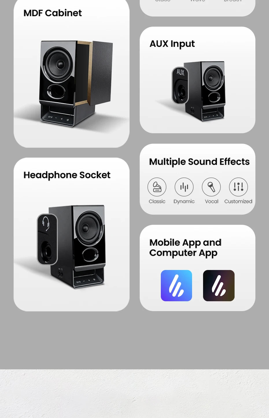 Edifier R20BT USB-Powered Speaker Bluetooth 6.0 Computer Speakers With Light Effects USB-C AUX Inputs