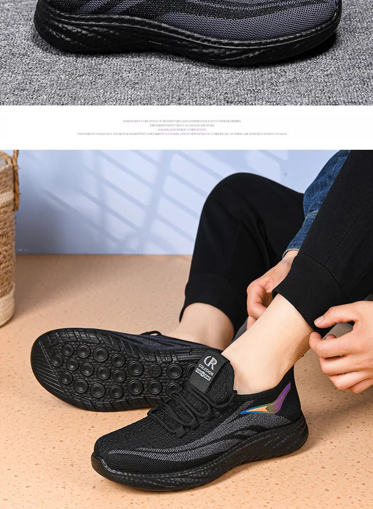 Frühling und Herbst Neue Sportschuhe Herren Geruchshemmend Atmungsaktiv Arbeit Nicht Müde Füße Weich Besohlte Sport- und Freizeitschuhe Kokosschuhe