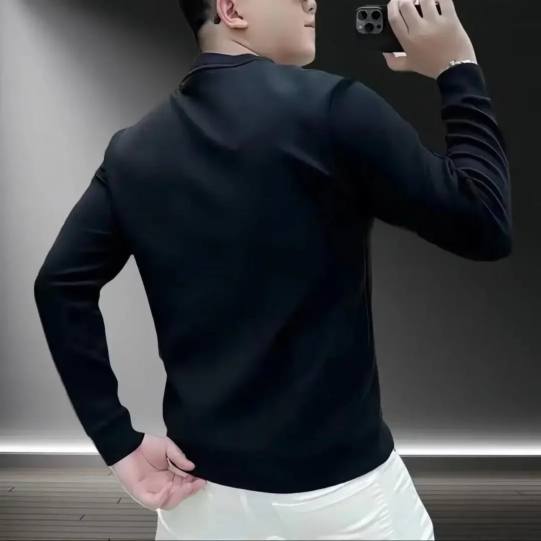 Herren Sweatshirt Herbst Winter Kollektion 2025 – Neue Mode, Rundhals, Samt-gefüttert, Verdickt, Vielseitiger Pullover, Langarm-Oberteil