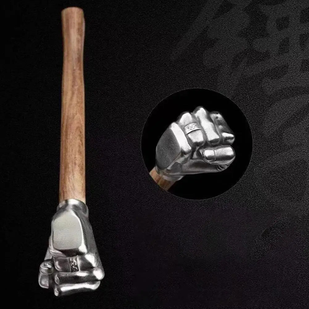 NEU Edelstahl Faustform Hammer Holzgriff für kreatives Zuhause Outdoor Camping Nagelhammer dekoratives Ornament Geschenk