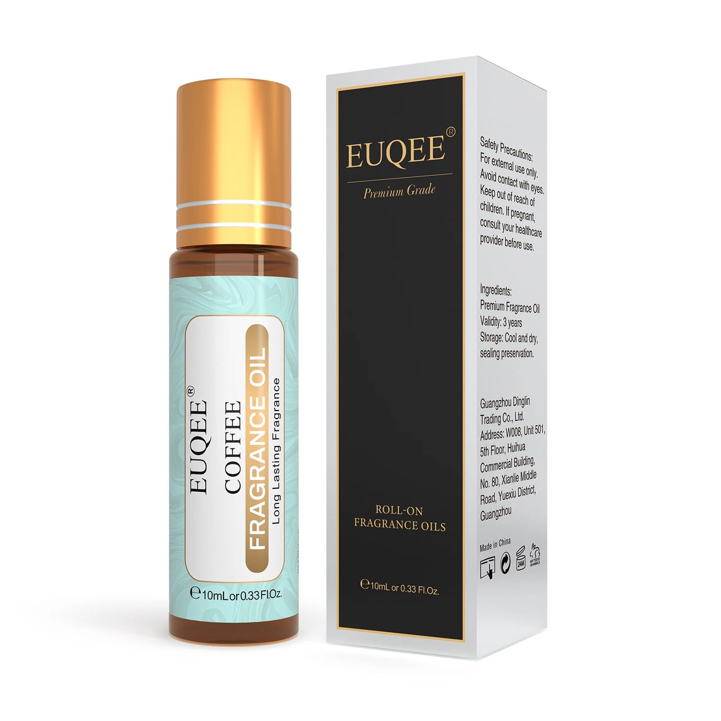 EUQEE 10ml Damen Roller Duftöl – Kokosnuss Vanille Bubble Gum Bright Crystal Bombshell Midnight Rose Angel Aromaöle