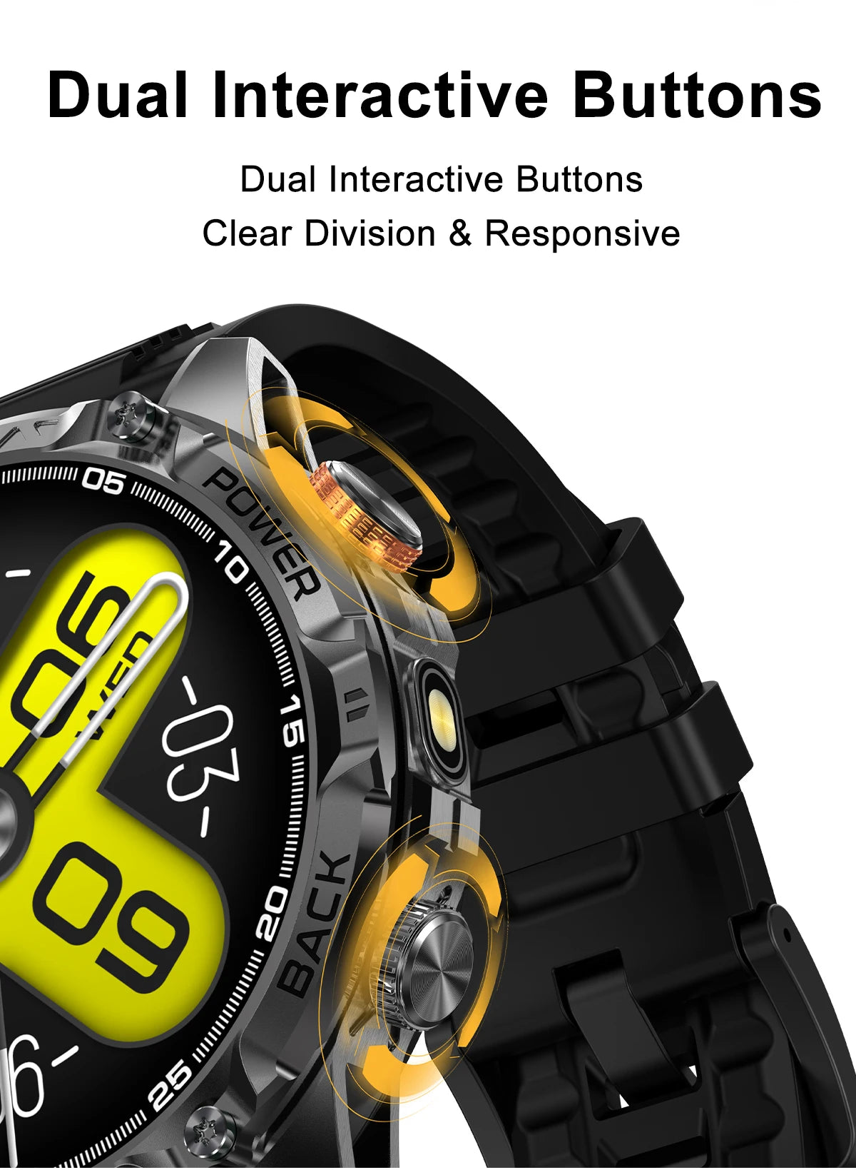 LIGE Nouvelle Montre Intelligente Militaire Hommes 1000mAh Batterie Super Capacité Bracelet Sportif Extérieur Moniteur de Fréquence Cardiaque Montre Connectée Étanche