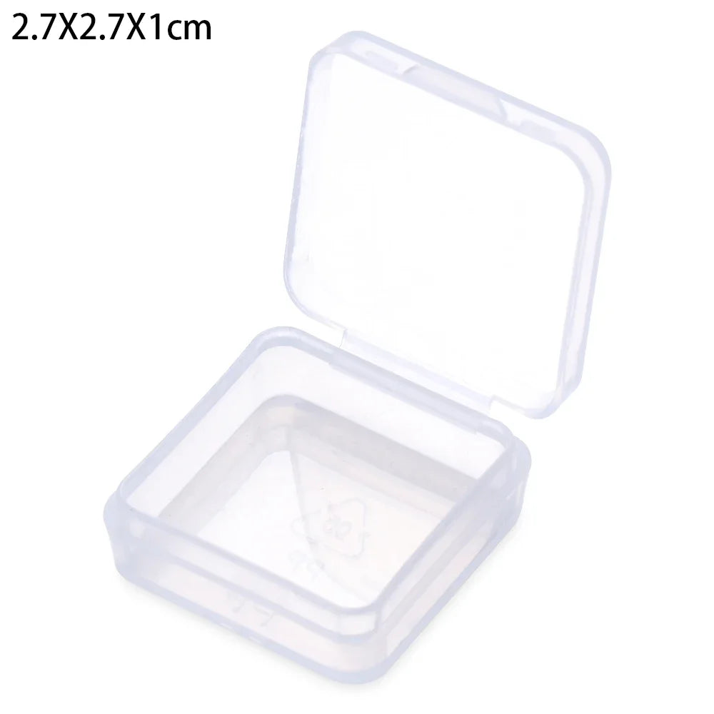 Square Round Plastic Transparent Storage Box Small Items Sundries Organizer Case Jewelry Beads Container Box Tools Accessories