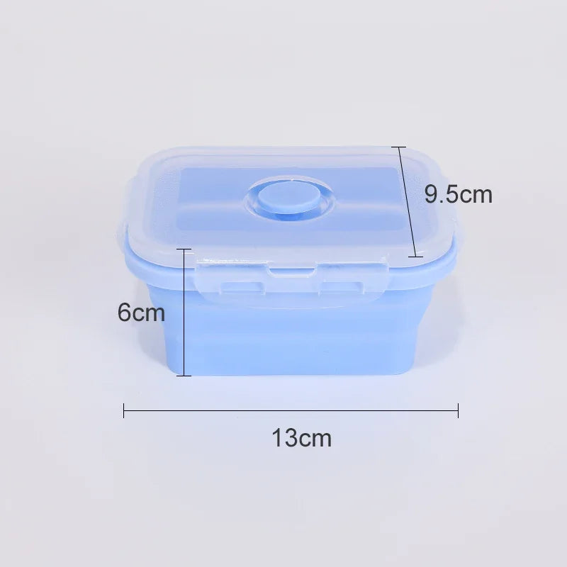 Boîtes de Conservation Alimentaire Pliables Boîte à Repas en Silicone avec Couvercle Bols Alimentaires Boîte à Repas Empilable pour Cuisine et Congélateur