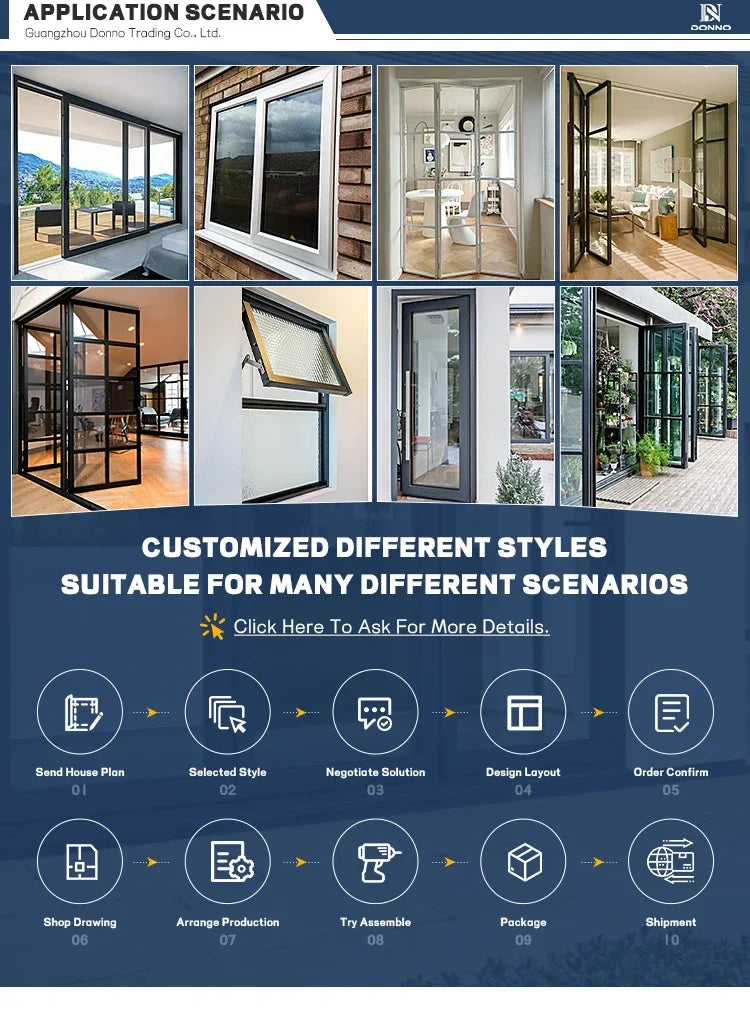 Home Bi Folding Door Patio Exterior Panoramic Accordion Folding Door Residential Aluminium Thermal Break Double Glass Doors
