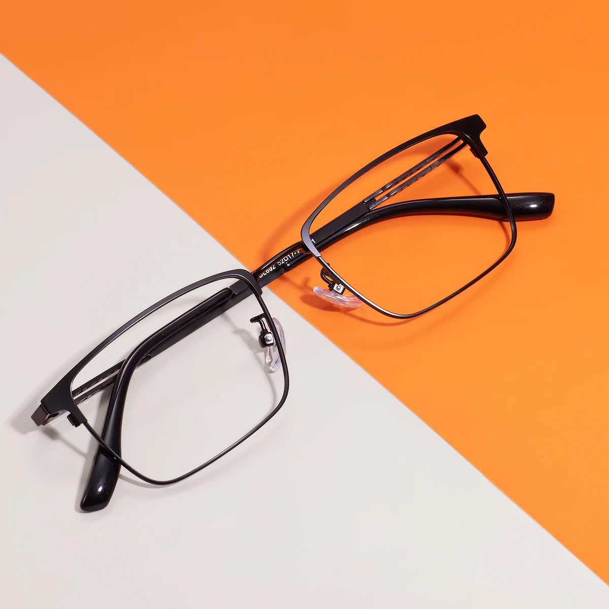 Monture de lunettes rectangulaires confortables en métal avec barre supérieure, pour hommes d'affaires, avec monture complète, pour verres correcteurs optiques