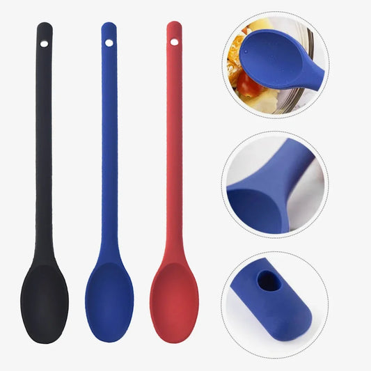Salad Mixing Spoon Nonstick Silicone Cooking Spoon Long Handle Spoon Baking Spoons Salad Stirring Mixing Serving Scoop Cuchara