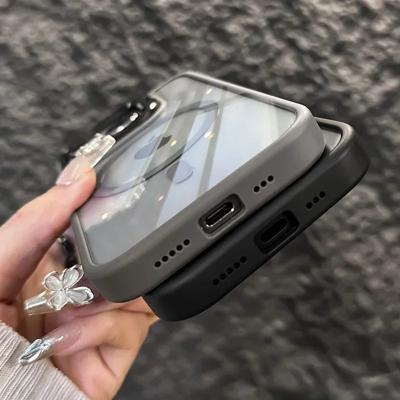 Luxuriöser Metallringhalter Hochtransparente stoßfeste Handyhülle für iPhone 16 15 14 13 12 11 ProMax Objektivschutzfolie