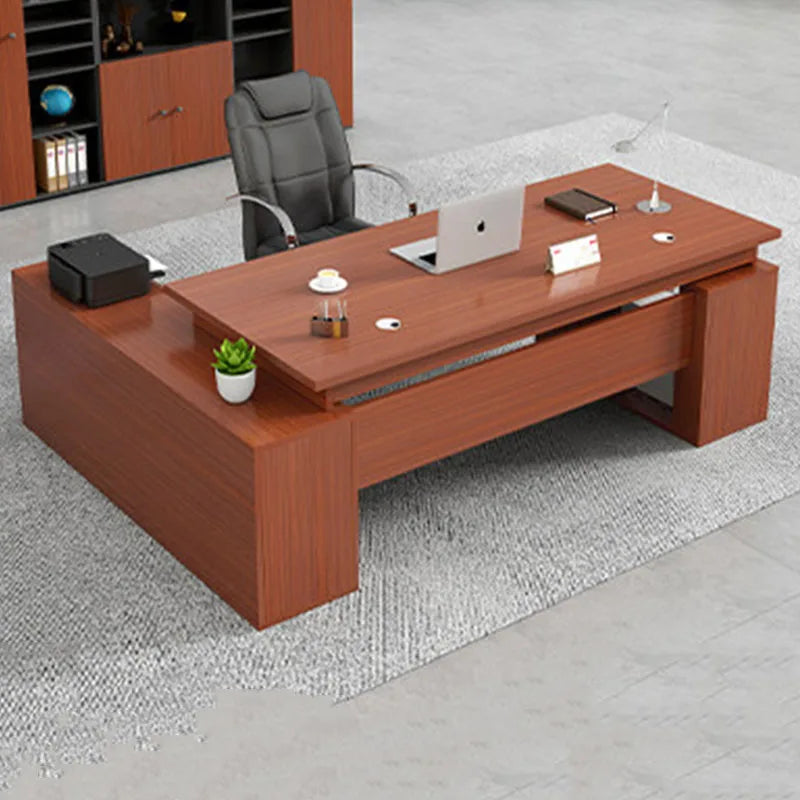 Bureau de bureau grand format de style chinois, design minimaliste, esthétique moderne, bureau universel, mobilier de maison.
