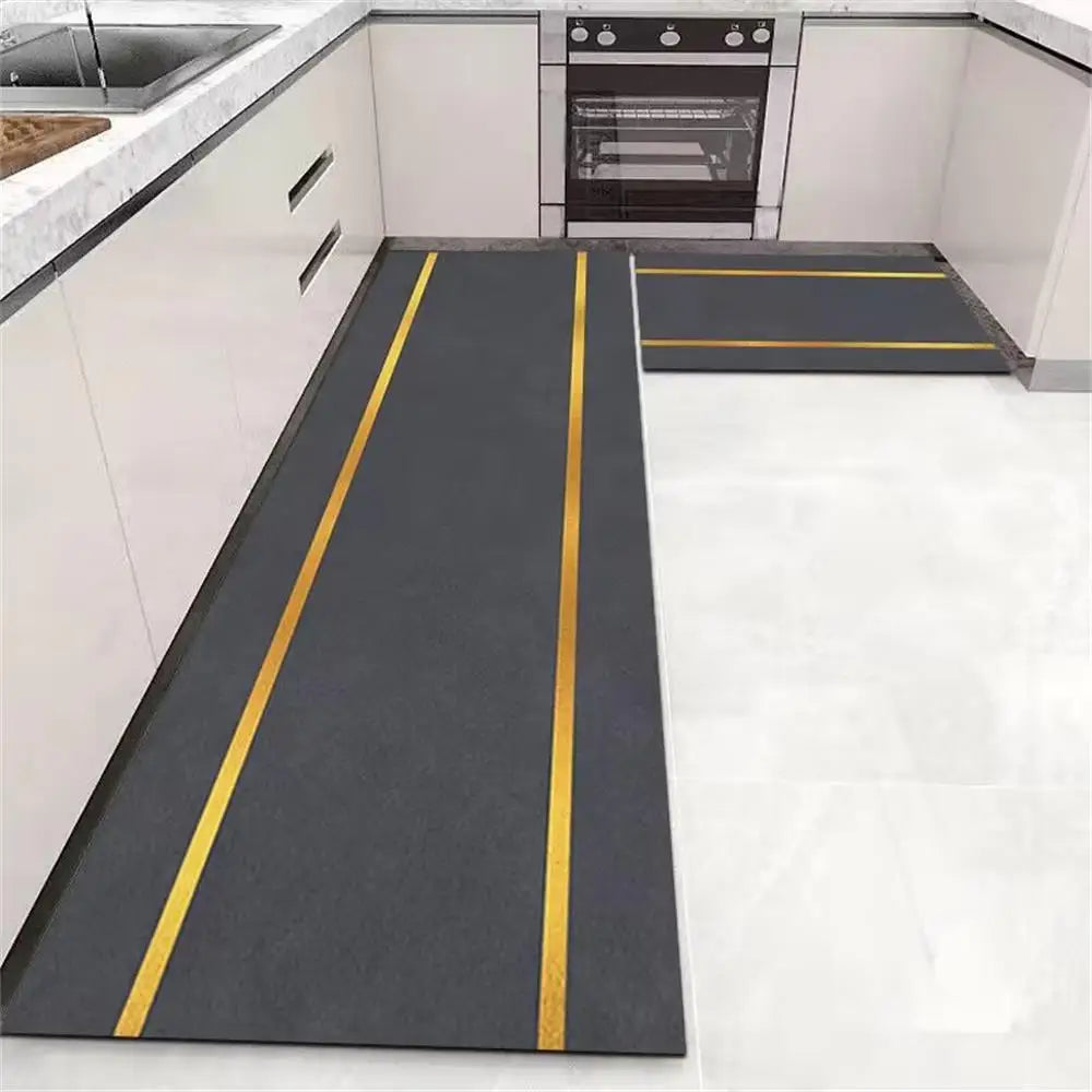 1 TAPIS de sol de cuisine imperméable, antidérapant, anti-saleté Tapis de pied Tapis de sol domestique Tapis long en velours cristal Tapis de porte 바닥 깔개