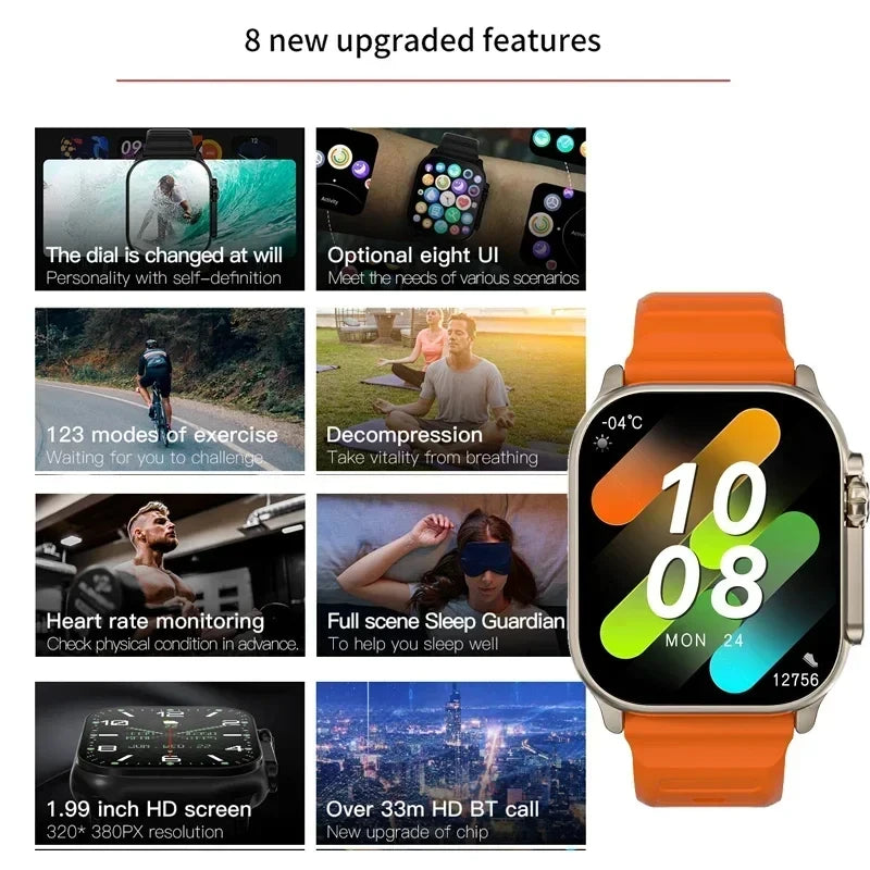 Montre intelligente LAXASFIT Bluetooth Talk Montre intelligente avec alerte de message Moniteur de fréquence cardiaque Montre de sport pour hommes et femmes Android IOS