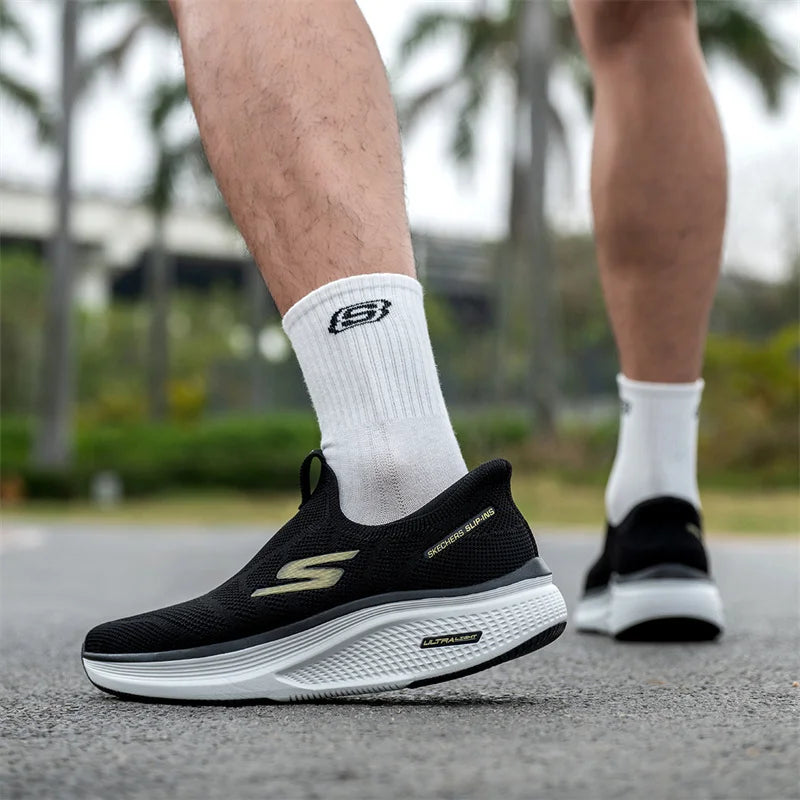 Chaussures pour hommes Skechers - Chaussures de marche et de course sans lacets pour hommes - Légères, respirantes, pour l'extérieur, décontractées, sportives - Skechers