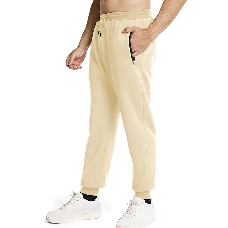 Nouveau Pantalon de Survêtement Homme, Poches Latérales Zippées, Jogging Sport Décontracté, Taille Élastique, Ample, pour le Fitness et la Gymnastique