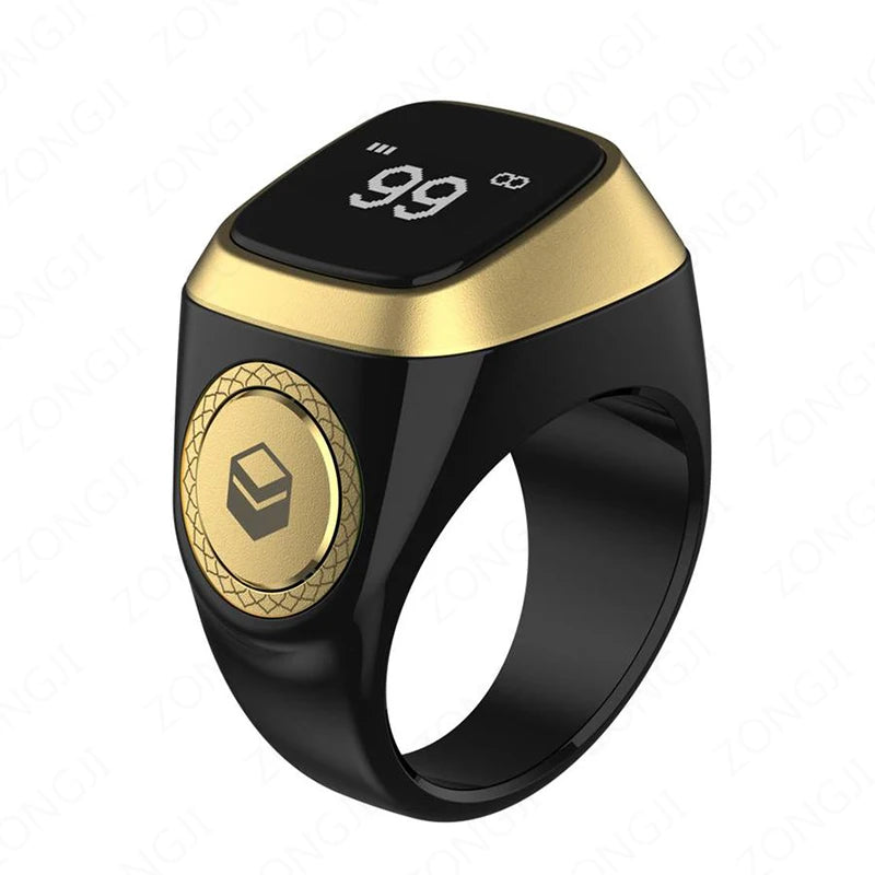 Bague de Zikr Intelligente IQibla 2025, Tasbih de Louange, Compteur Numérique Électronique pour Musulmans, Rappel de Prière par Vibration, Étanche