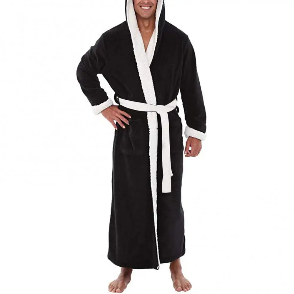 Herren Bademantel Nachtwäsche Korallenfleece Herbst Erwachsenen Bademantel V-Ausschnitt Robe Schlafanzug Herren Und Damen Langarm Nachthemd Männlicher Bademantel