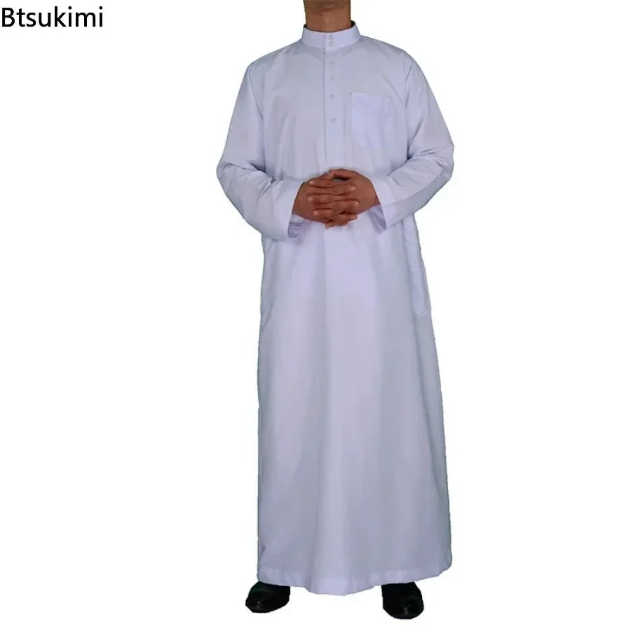 Islamische Kleidung Herren Langarm Locker Muslimische Männer Saudi-Arabien Pakistan Kurta Muslimische Kostüme Muslimisches Kleid Kaftan Thobe