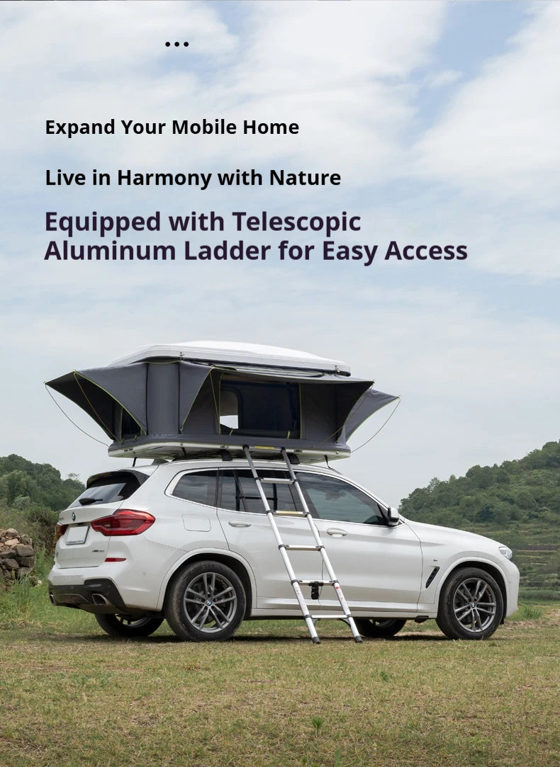 Durable Automatic Foldable Hard Top Roof Tent - For Sedan, SUV, Off-Road, Pickup & Outdoor Camping Self-Driving