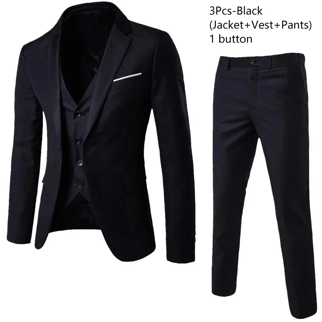 Suits For Men 3 Pieces Set Elegant Wedding  Fashion Classic Full Jackets Vest Pants Blazers Outfit 2025 Formal Costume