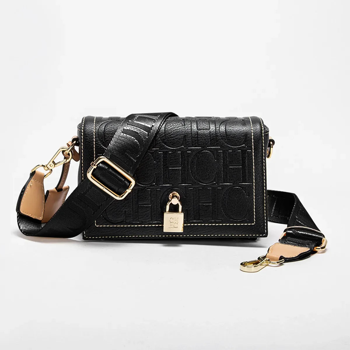 CH Womens Shoulder Bag Luxury Brand 2025 Fashion Solid Color Printed Handbag Fashion Design Model Metal Accessories Buckle