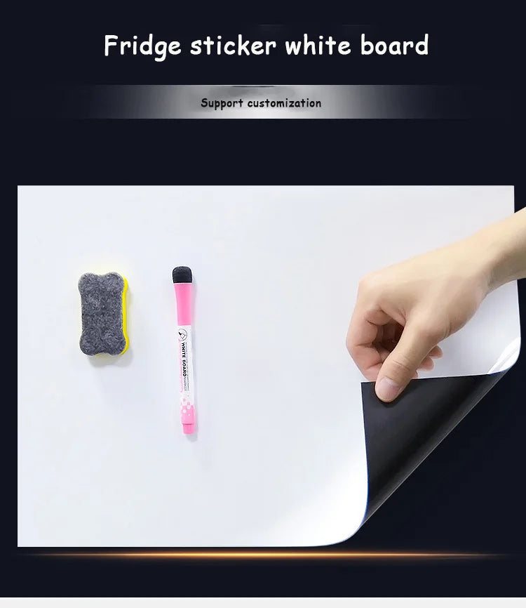 Magnetic Dry Erase Board Reusable Fridge Magnet Board Flexible Refrigerator Whiteboard for Reminder Memo, for Home Office School