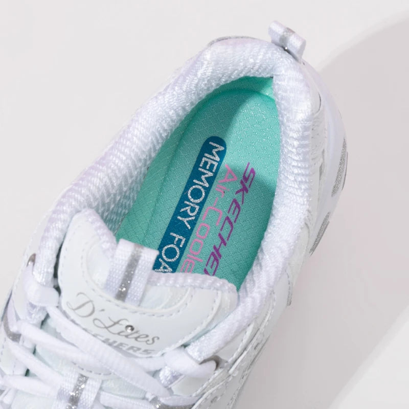 Skechers Damenschuhe Freizeitschuhe Karomuster Sportschuhe 1159-Wht am einfachsten zu kombinieren