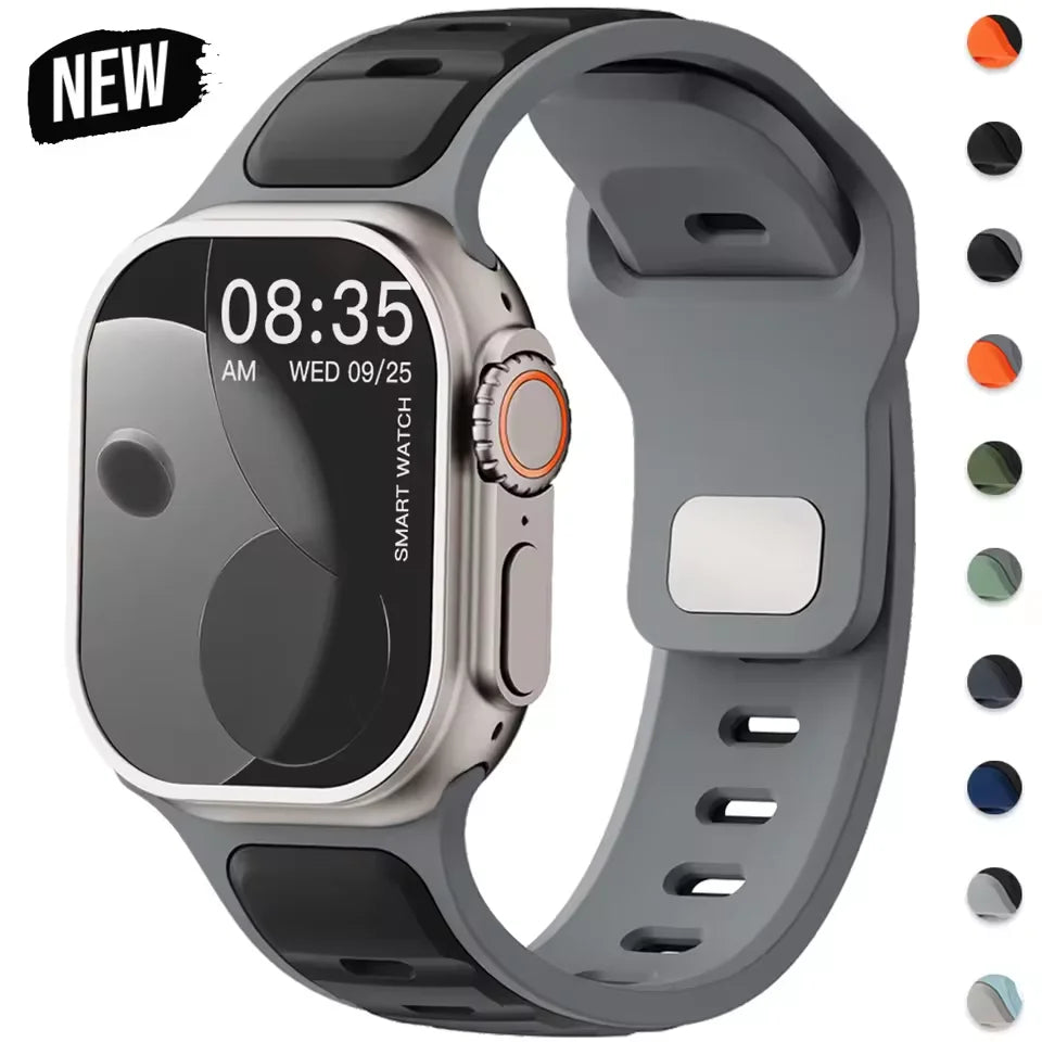 Für iWatch Series 11 10 9 8 7 6 5 4 SE3 Ultra 1 2 Silikonarmband Sportarmband für Apple Watch 49mm 46mm 45mm 44mm 42mm 41mm 40mm