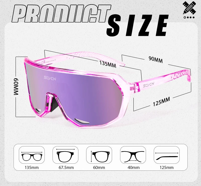 SCVCN Lunettes de soleil photochromiques d'extérieur, lunettes de cyclisme pour hommes, lunettes de vélo pour femmes, VTT, vélo de route, lunettes de cyclisme UV400