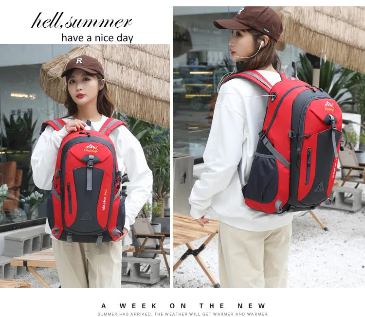 Sac à dos de sport de voyage unisexe 2026 grande capacité en nylon léger pour randonnée en plein air hommes et femmes sac d'école étudiant