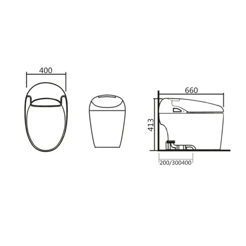 Smart toilet Intelligent, Automatic flip-top flush ceramic automatic flushing integrated Commode S-shaped water trap toilet