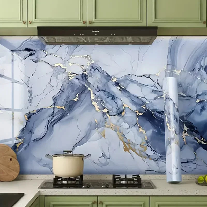 40cm wide marble pattern wall sticker, waterproof stain-resistant oil-resistant PVC self-adhesive wallpaper kitchen wall sticker